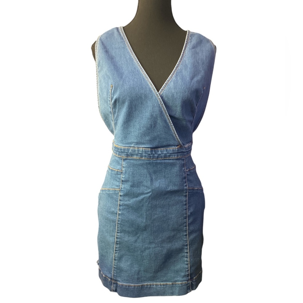 Free People Stylish Denim Romper L EUC